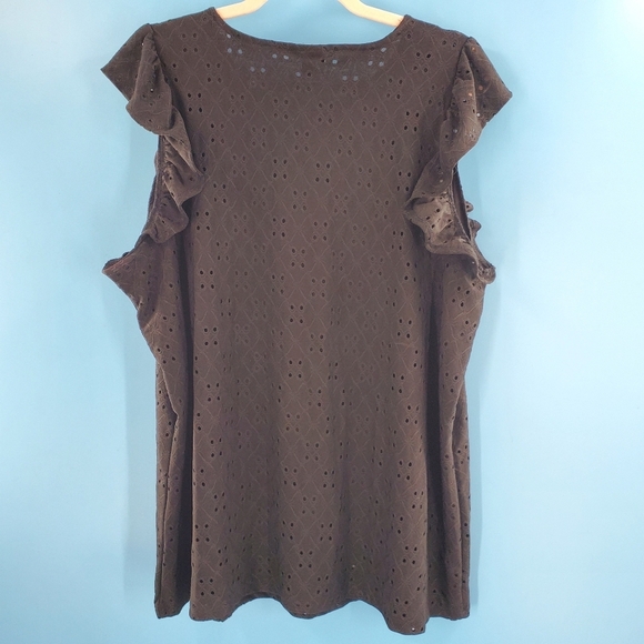 TORRID black sleeveless blouse with eyelets 2XL - Picture 8 of 13